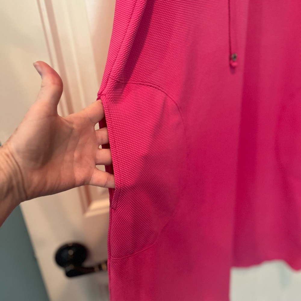 Tommy Bahama Hot Pink Lace-Up Sleeveless Midi Dress Medium Ombré/Faded Front - Picture 3 of 8